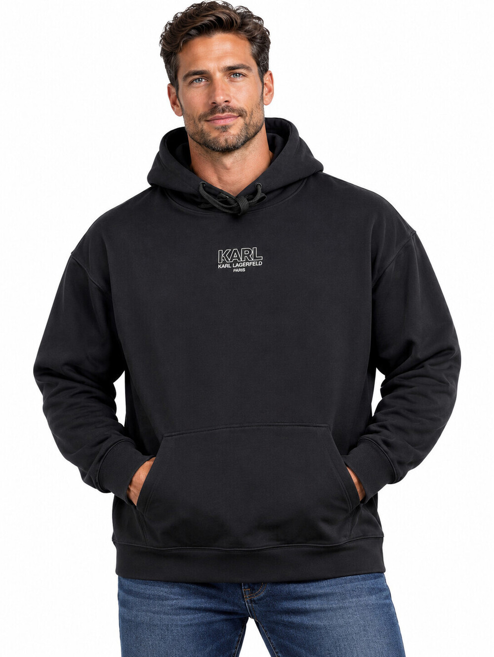 Karl Lagerfeld Men's Sz XXL Paris Long Sleeve Karl Logo Hoodie Sweatshirt NWT